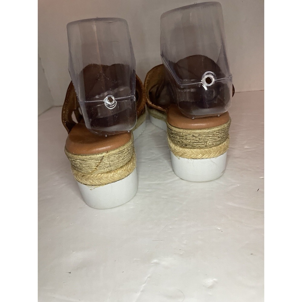 Bertuchi Women's Sandals Leather Slip On Wedge Brown Women's Size 7.5" US/38 EU - Picture 6 of 12